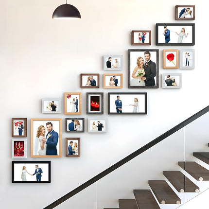 8x10 inch Picture Frame Made of Solid Wood High Definition Glass for Table Top Display and Wall Mounting Photo Frame Natural