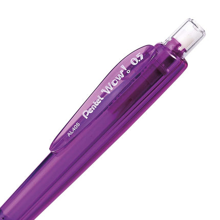 Pentel Wow Mechanical Pencil, 0.5mm, Violet Barrel, Box of 12 (AL405V)