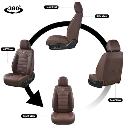 FLORICH Car Seat Covers, Leather Seat Covers, Front Seat Covers 2PCS,Waterproof Car Seat Protector, Auto Driver Seat Covers Accessories Fit for Most SUV Trucks(Coffee, Front Pair)
