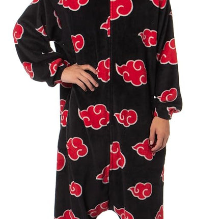 Bioworld Naruto Kigurumi Shippuden Akatsuki Nubes Rojas Anime Disfraz de Una Pieza Pijama Enterizo para Hombres y Mujeres, Cloudv1, XXL