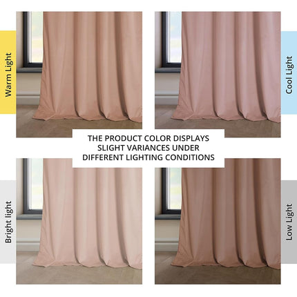 HPD Half Price Drapes Heritage Plush Velvet Curtains 108 Inches Long Room Darkening Curtains for Bedroom & Living Room 50W x 108L, (1 Panel), Peach Blossom