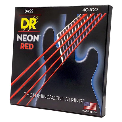 DR Strings Hi-Def Neon Red Bass Lite