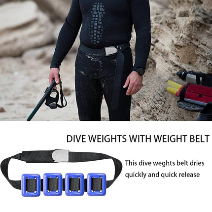 Dive Belt with Weights,Coated Lead Diving Weights for Scuba Diving Coated Dive Weights Nylon Dive Belt with Metal Quick Release Buckle for Free Diving-(1lb-3.3lb / 0.5kg-1.5kg) 4pcs