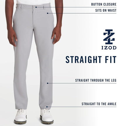 Pantalon Izod de golf Swingflex coupe droite devant plat décontracté pour homme, couleur kaki (R. Khaki), taille 32W / 30L