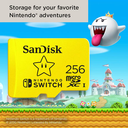 SANDISK microSD Card 256GB, Super Mario Super Star Edition