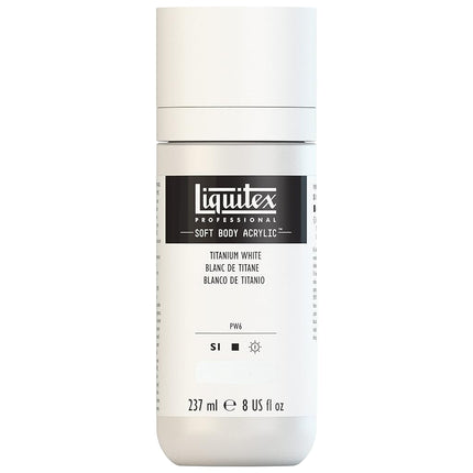 Pintura acrílica de cuerpo suave Liquitex Professional, botella de 8 oz, blanco titanio