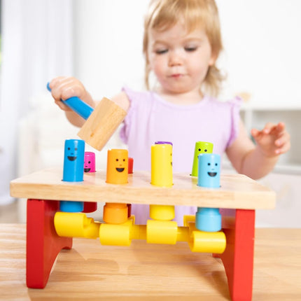 Melissa & Doug Deluxe Pounding Bench | Wooden Developmental Toy | Motor Skills | Problem Solving | 2+ | Gift for Boy or Girl