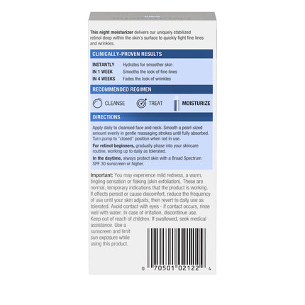 Neutrogena Rapid Wrinkle Repair Humectante de Noche - 1 oz