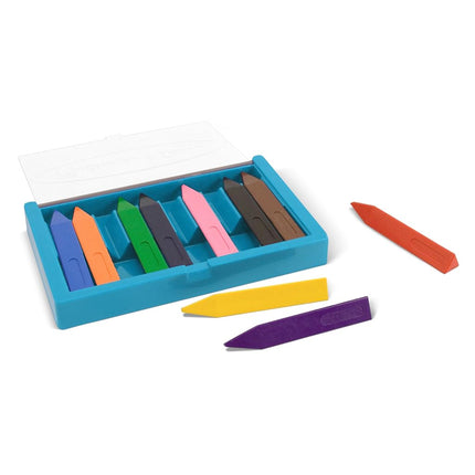 Melissa & Doug Jumbo Triangular Crayons - 10-Pack, Non-Roll, Flip-Top Case