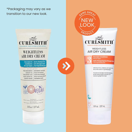 Curlsmith Weightless Air Dry Cream - Air Drying Cream, Moisturizing and Detangling for All Curls - Vegan & Cruelty Free (16 oz)