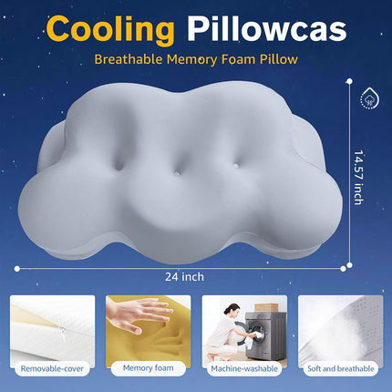 Cervical Neck Pillow, Pillows for Neck and Shoulder Pain, Contour Pillow, Neck Pillows, Pillow for Neck Pain Relief, Side Sleeper Pillows for Adults, Ergonomic Pillow, Cervical Pillow