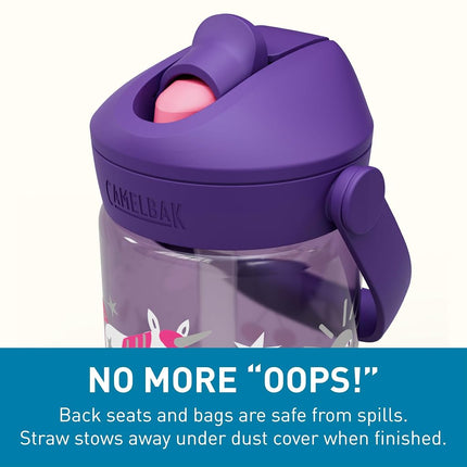 Camelbak THRIVE FLIP STRAW KIDS 14OZ – sport bottle – leak-proof – child-friendly size – easy drinking closure – Unicorn Party, size: OS