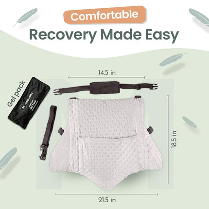 MOYOAMA 2 Pcs Hysterectomy Pillow Set - Incl 1 Gel Pack for Soothing Relief - Hysterectomy Recovery Must Haves After C Section,Post Surgery Pillow,Abdominal Surgery Recovery Pillow,Hysterectomy Gifts