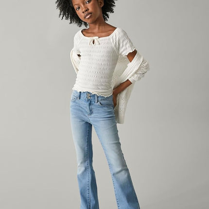The Children's Place Girls' Wide Leg Denim Jeans, Phoebe Wash, 6
