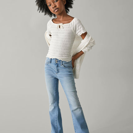 The Children's Place Girls' Wide Leg Denim Jeans, Phoebe Wash, 6