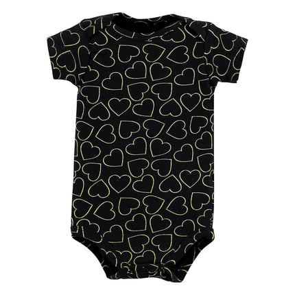 Hudson Baby unisex-bebé Bodysuits de algodón, niña mami rojo negro 5 unidades, recién nacido