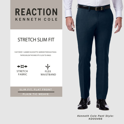 Kenneth Cole REACTION Men's Stretch Weave Slim Fit Dress Pant, Medium Grey, 32W x 32L