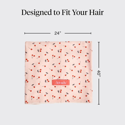 Kitsch XL Plush Microfiber Hair Towel Wrap for Women - Cherry, 40x24 inches