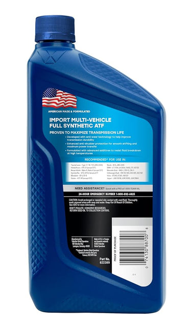Valvoline Import Multi-Vehicle ATF Full Synthetic Automatic Transmission Fluid 1 QT