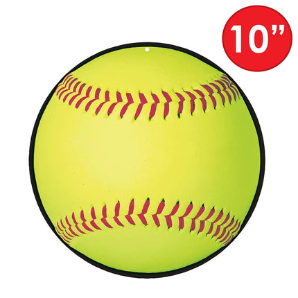 Beistle 54765, 6 Piece Softball Cutouts, 10", Paper, Multicolor