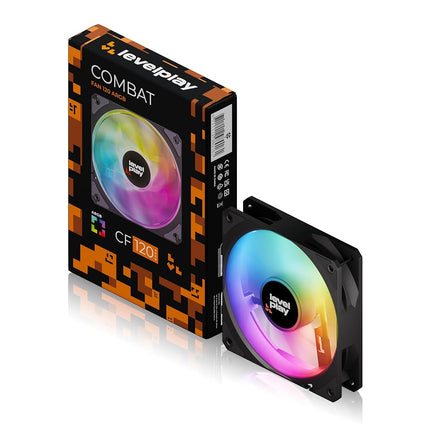 Ventilador Levelplay CF120 ARGB 120mm PWM 4 pines RGB direccionable 3 pines Ventilador de rendimiento individual
