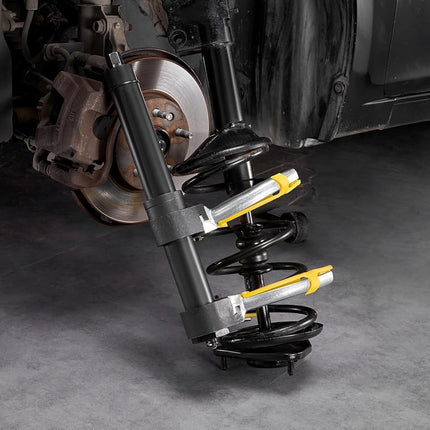 VEVOR Strut Spring Compressor Set, Macpherson Strut Spring Compressor Kit, Interchangeable Fork Strut Coil Extractor Remover Tool, with Yellow Protective Sleeve and Carrying Case