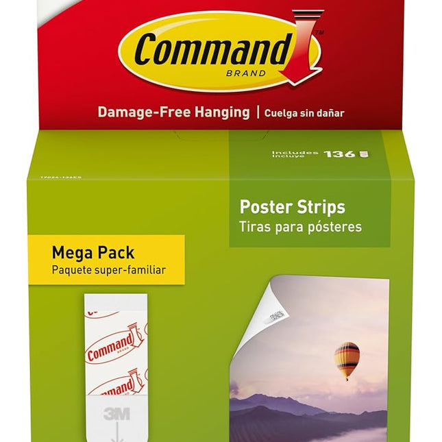 Command Poster Hanging Strips, 136 Total Strips (17024-136ES)