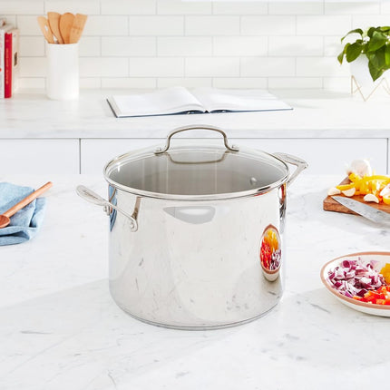 CUISINART 76610-26G Chef's Classic 10-Quart Stockpot with Glass Cover, Silver