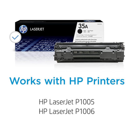 HP CB435A 35A Original LaserJet Toner Cartridge, Black, Single Pack