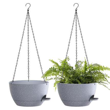SQKH 12 Inch Hanging Baskets 2 PC with Chains, Sel