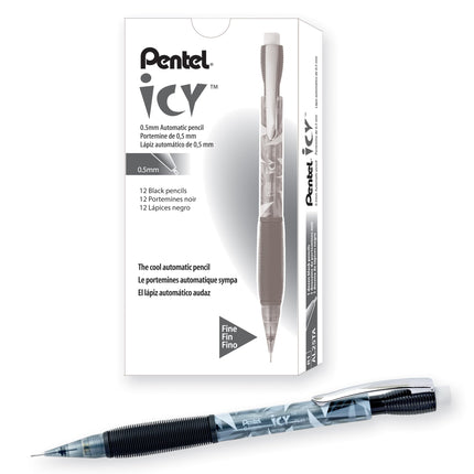 Pentel ICY Mechanical Pencil, (0.7mm), Tinted Blac