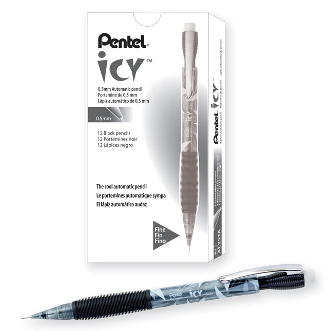 Pentel ICY Mechanical Pencil, (0.7mm), Tinted Blac