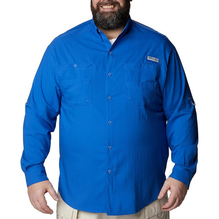 Columbia Men’s PFG Tamiami™ II Long Sleeve Shirt — Big, Vivid Blue, 6X
