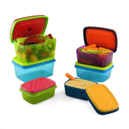 Fit & Fresh Juego de recipientes para almuerzo infantil con paquetes de hielo extraíbles, 14 piezas