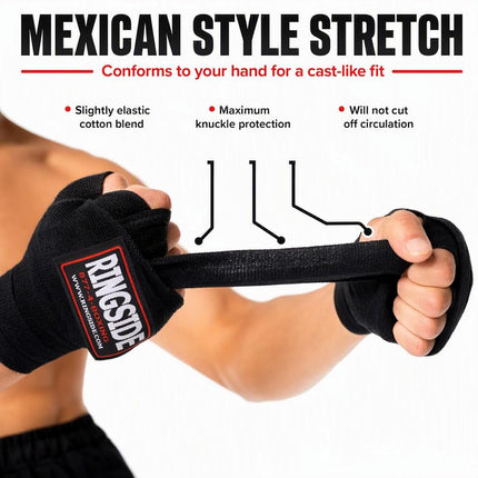 Ringside Mexican Style Boxing Hand Wraps (10 Pairs Pack), Red