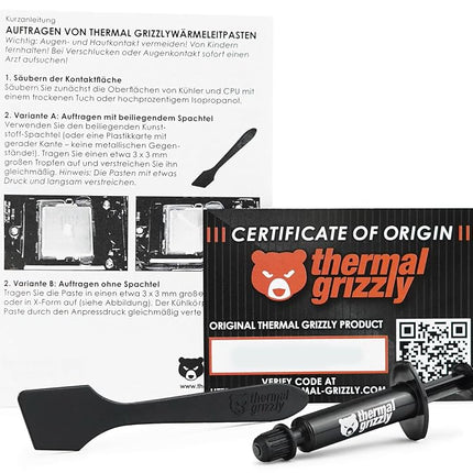 Thermal Grizzly - Hydronaut - 1 Gram - Conductive High Performance Thermal Paste - Ideal for Air and Water Cooling CPU/GPU/PS4/PS5/Xbox - for Large Cooling Surfaces