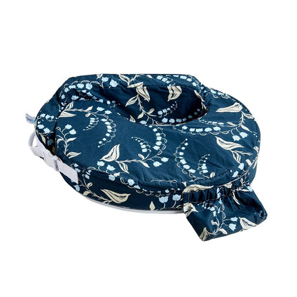 My Brest Friend Original Nursing Pillow for Breastfeeding, Nursing and Posture Support with Pocket and Removable Slipcover, Navy Bluebells