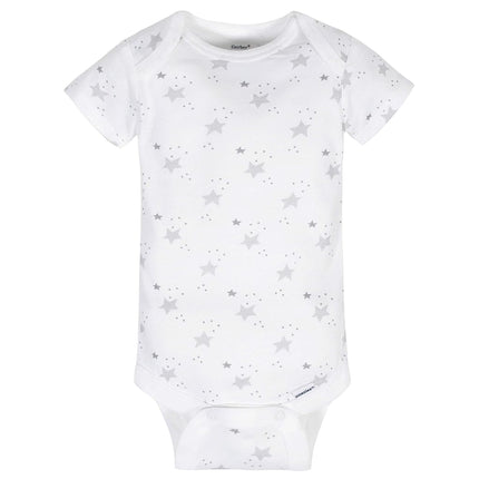 Gerber Baby 8 Pack Short-Sleeve Onesies Bodysuits Multi-Pack, Sheep Grey, 12 Months