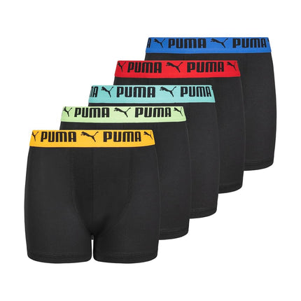 PUMA Boys' 5 Pack Performance Boxer Briefs, Black/