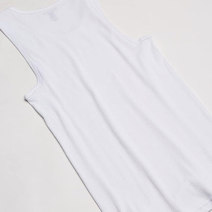 Nautica Men's 4-Pack Cotton Ribbed Tank Top, White, Small