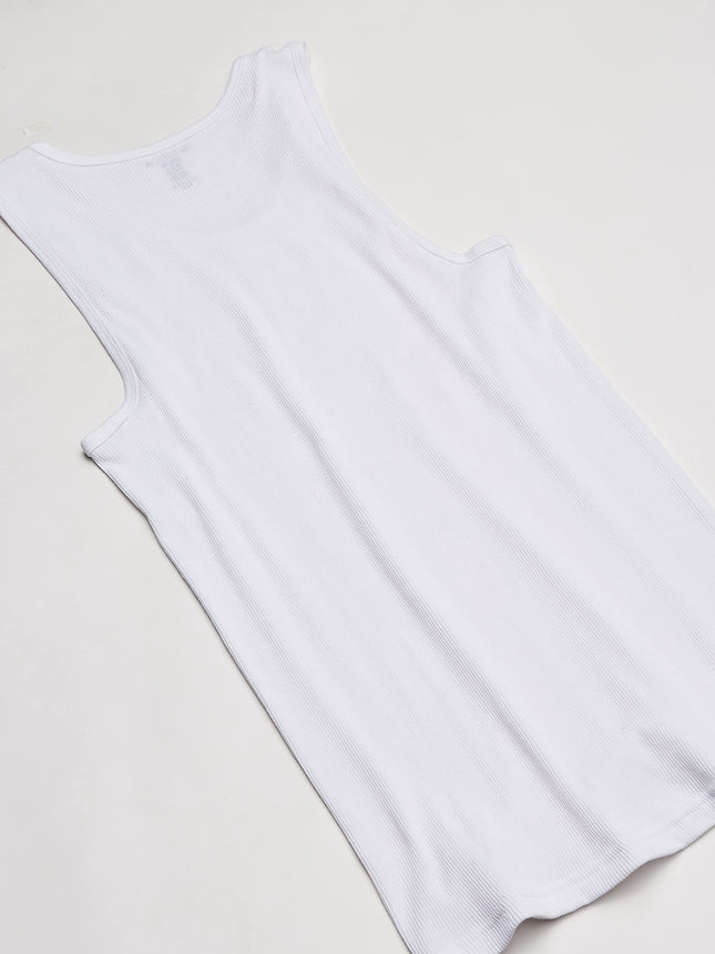 Nautica Camiseta interior de algodón acanalado para hombre (paquete de 4), blanco, grande
