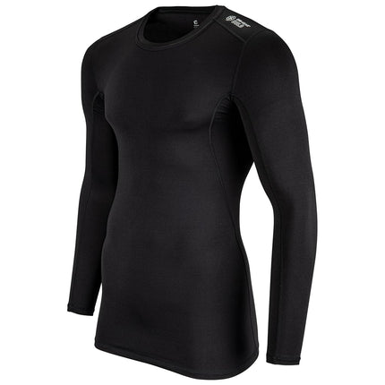 Haut à col ras du cou à manches longues et de compression pour temps froid CHAMPRO pour homme, noir, grande taille