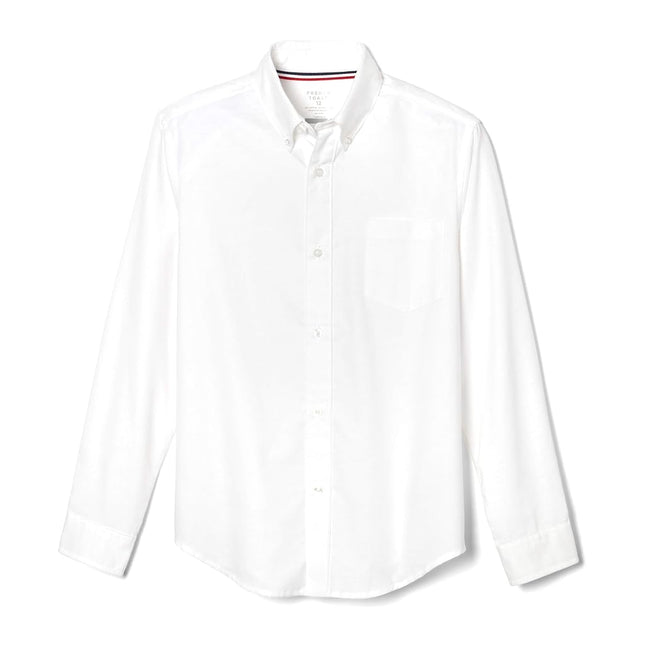 French Toast Boys' Long Sleeve Oxford Dress Shirt, White, 16