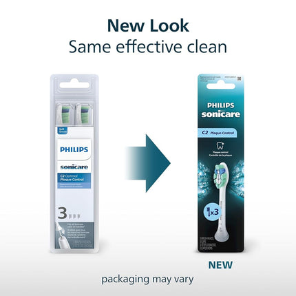 Genuine Philips Sonicare Optimal Plaque Control Replacement Toothbrush Heads, HX9023/65, BrushSync Technology, White 3-pk