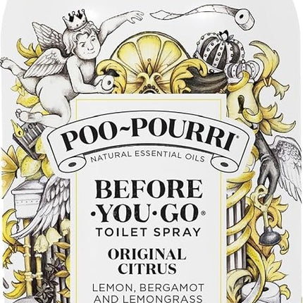 Poo-Pourri Before-You-Go Toilet Spray, Original Citrus, Refill Bottle 16 Fl Oz - Lemon, Bergamot and Lemongrass