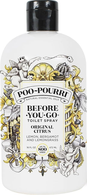 Poo-Pourri Before-You-Go Toilet Spray, Original Citrus, Refill Bottle 16 Fl Oz - Lemon, Bergamot and Lemongrass