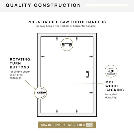 MCS Industries Inc 63726 13x19 Inch Studio Gallery, Gray Woodgrain Frames, 13x19
