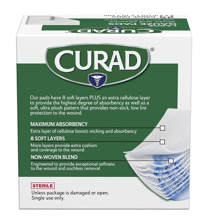 Curad Pro-Gauze Sterile Pads, 4" x, 4", 25ct