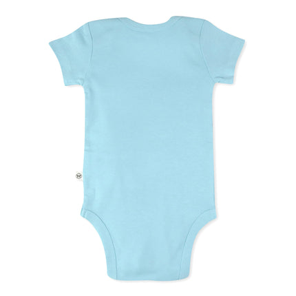 Honestbaby 10-Pack Short Sleeve Bodysuits One-Piece 100% Organic Cotton for Infant Baby Boys, Girls, Unisex, Rainbow Blues, 12 Months