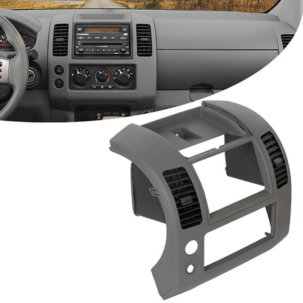 ECOTRIC Front Center Dash Console Instrument Panel Lid Bezel Dashboard Cover Gray Compatible with 2006-2016 Nissan Frontier Replacement for Part Number 68259-ZP16D